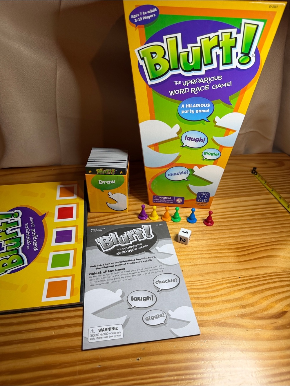 Educational Insights Blurt! The Uproarious Word Race Board Game - 100% Complete